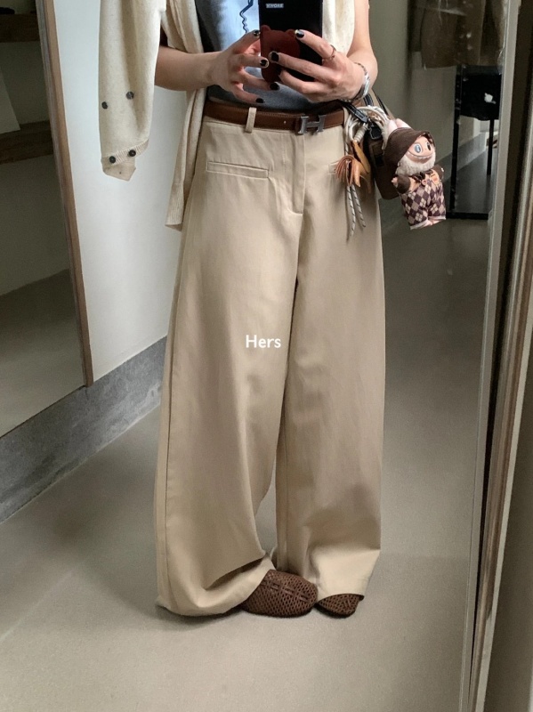 韓 低調弧度寬褲 3色 size
