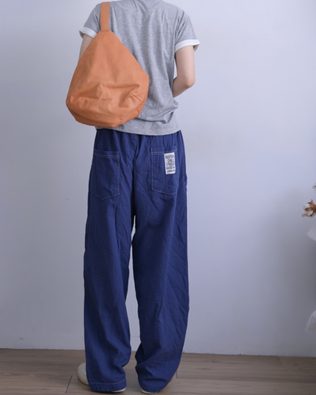 韓 紗棉布綁帶小寬褲 3色 size