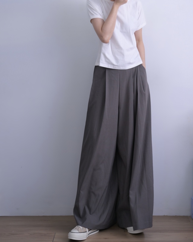 韓 假腰帶打折寬褲 3色 size