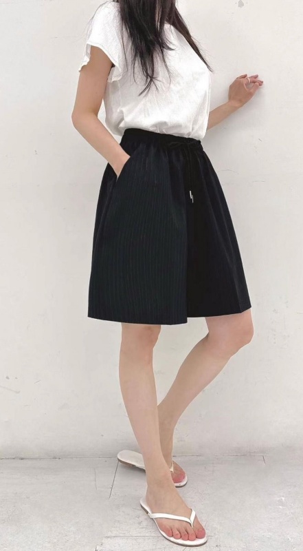 韓 直條文綁帶短褲 2色 size
