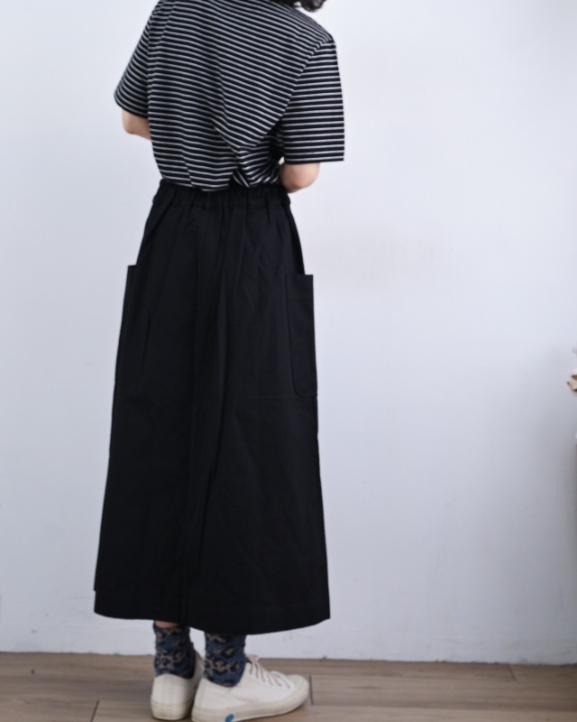 韓 後腰鬆緊口袋長裙 2色 size