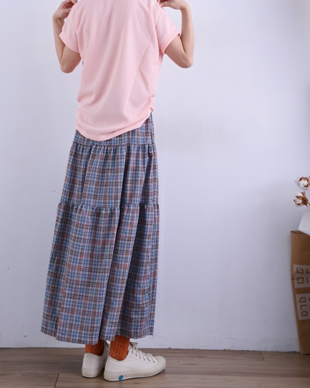 韓小 格文蛋糕長裙 2色 size
