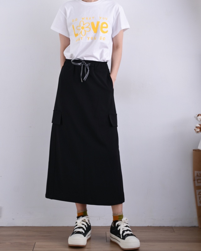 韓 綁帶側口袋裙 2色 size