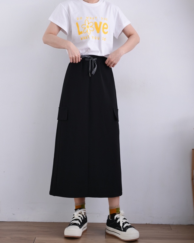 韓 綁帶側口袋裙 2色 size