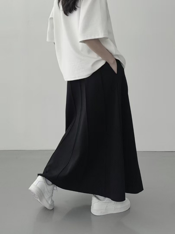 韓 黑色綁帶長裙 size