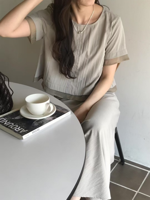 韓 抓摺皺素色長裙 3色