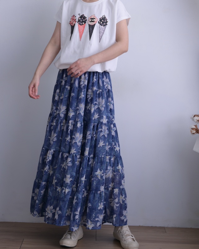 韓 白花花長裙 size