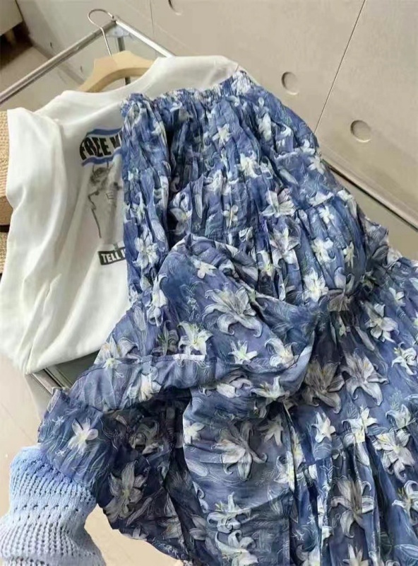 韓 白花花長裙 size