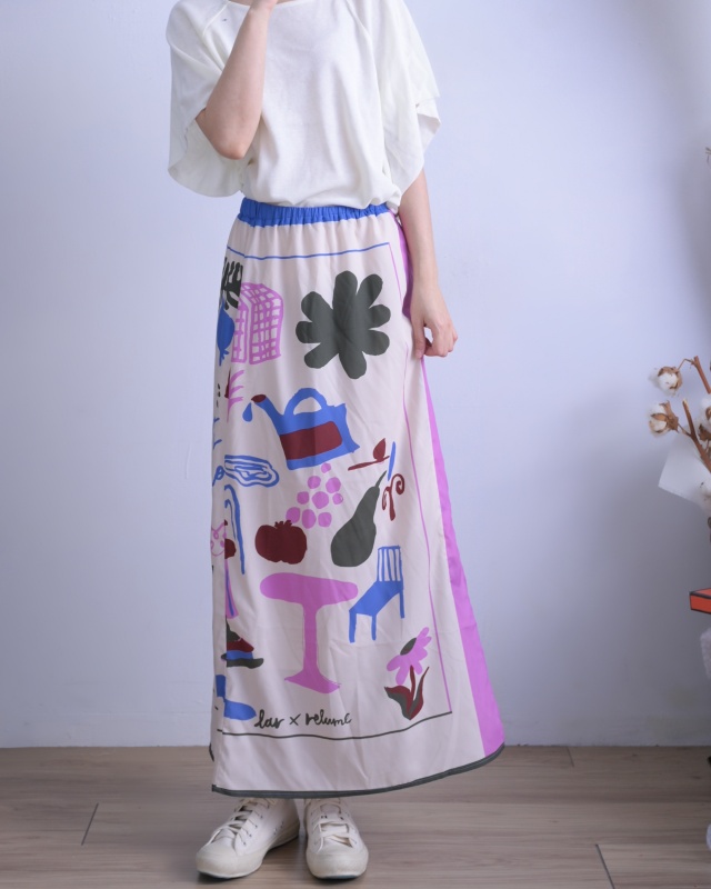 韓 可愛印花長裙 2色 size