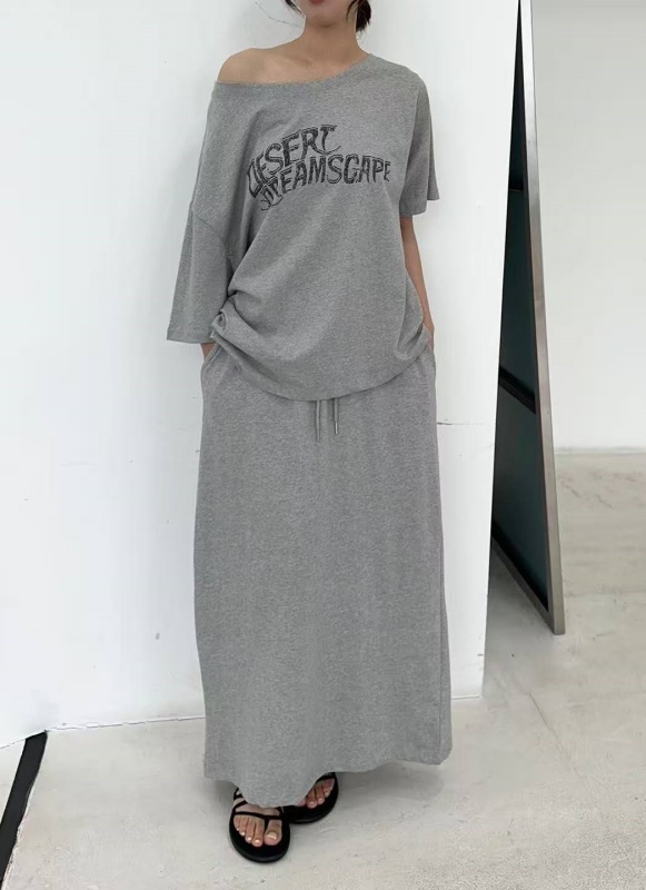 韓 後開岔綁帶長裙 2色 size