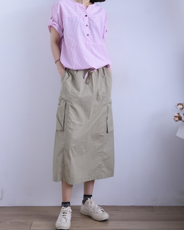 韓 腰綁帶側口袋裙 3色 size