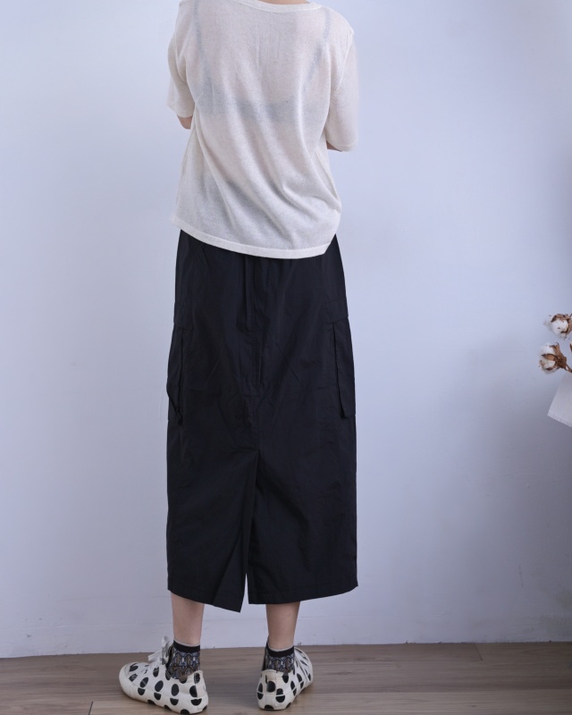 韓 腰綁帶側口袋裙 3色 size