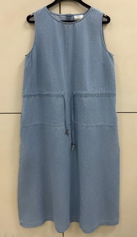 韓 牛仔無袖長洋 size