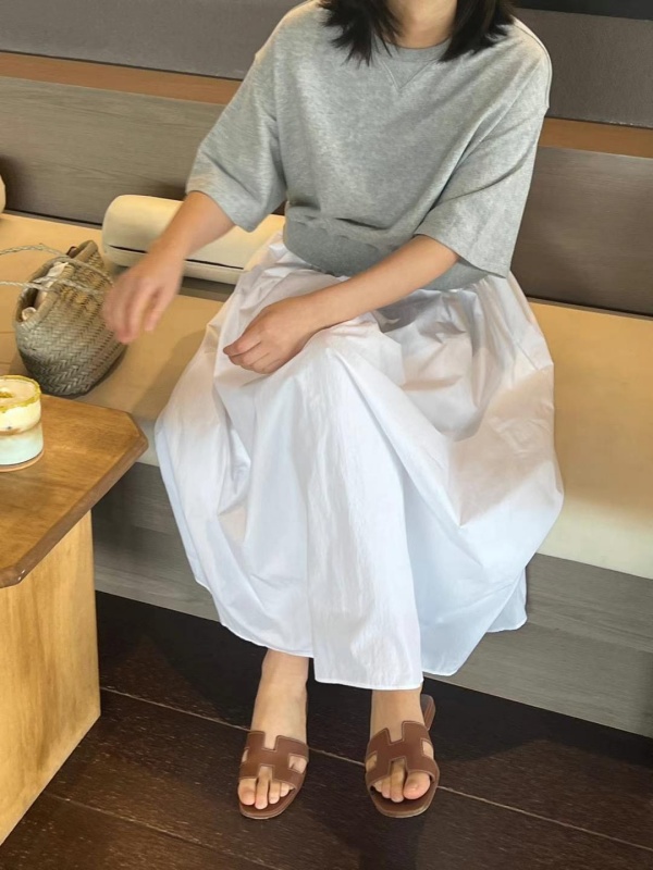 韓 假兩件式配色長洋 2色