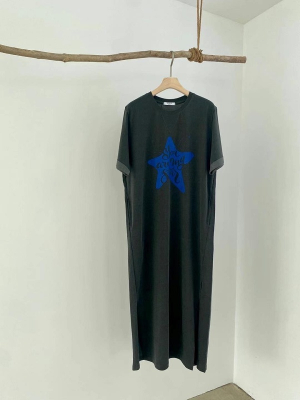 韓 側開岔星星長洋 2色 size