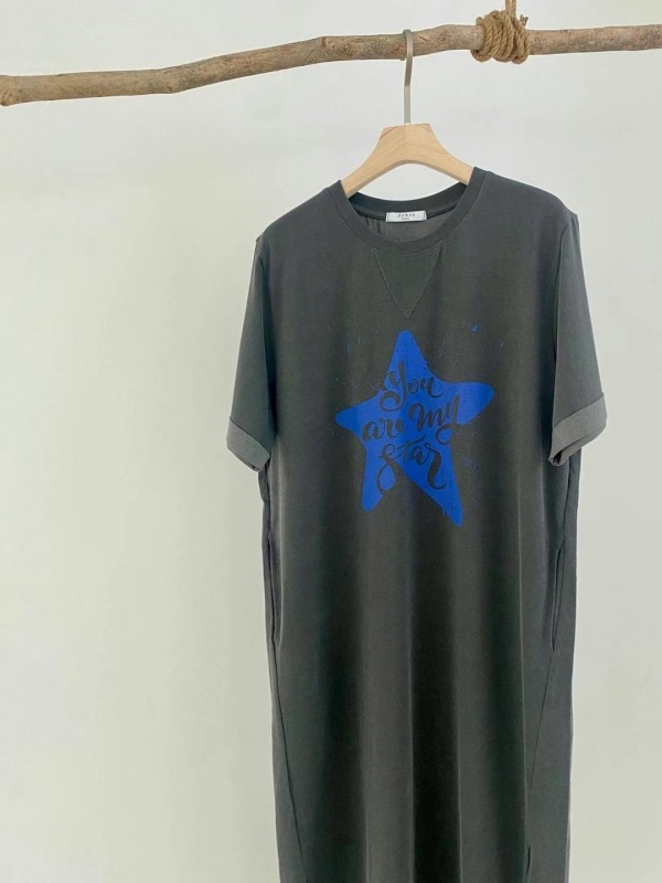 韓 側開岔星星長洋 2色 size