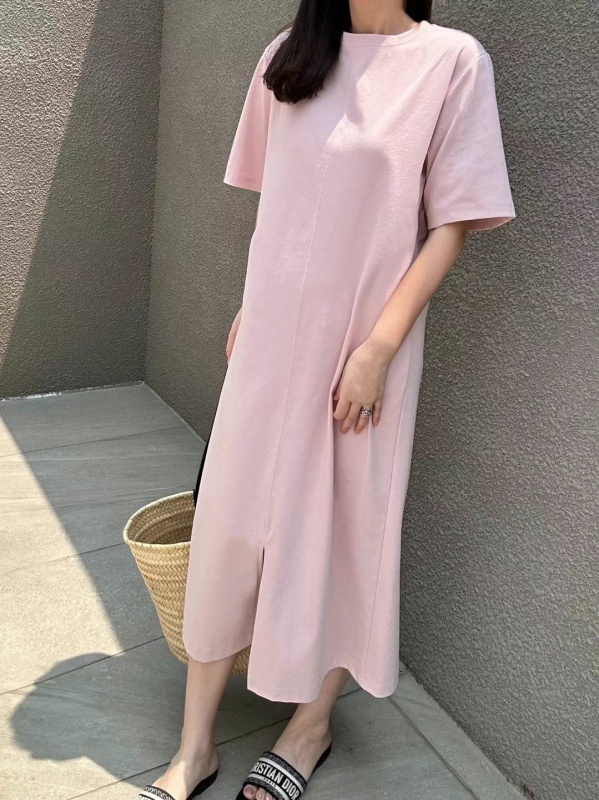 韓 圓領素色長洋 4色