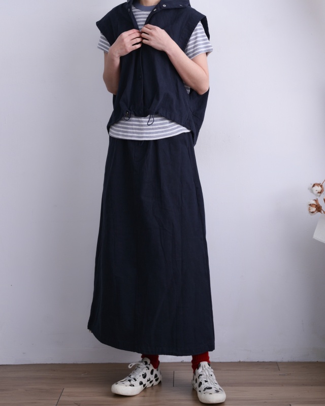 韓 連帽背心+長裙套裝 2色 size