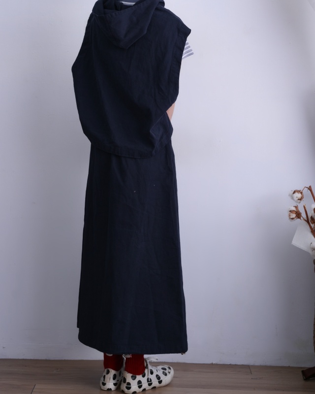 韓 連帽背心+長裙套裝 2色 size