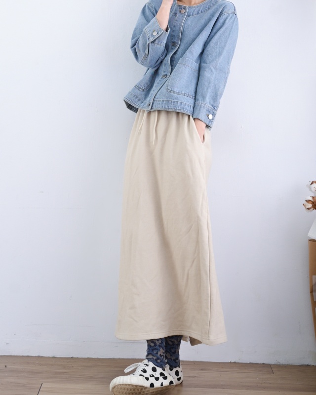 韓 短版圓領牛仔外套 size