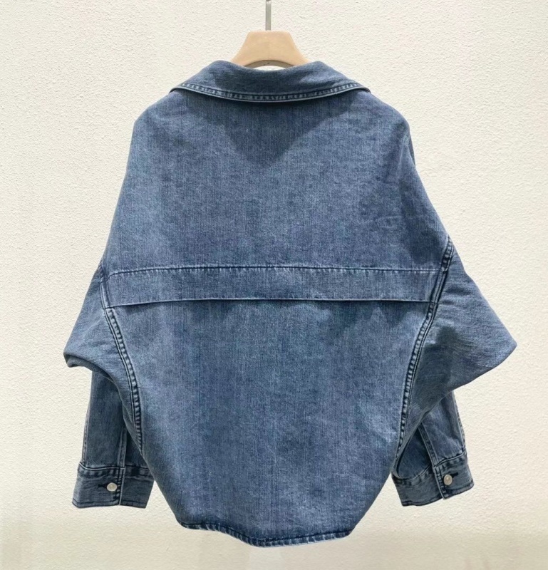 韓 背剪接牛仔外套 size