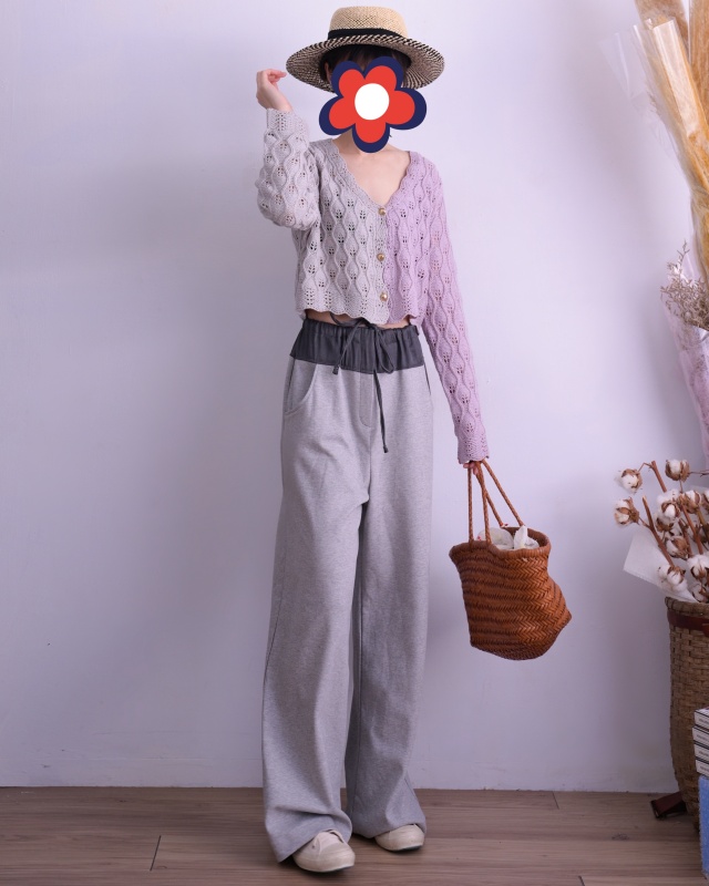 韓 短版拚色V領小外套 2色 size