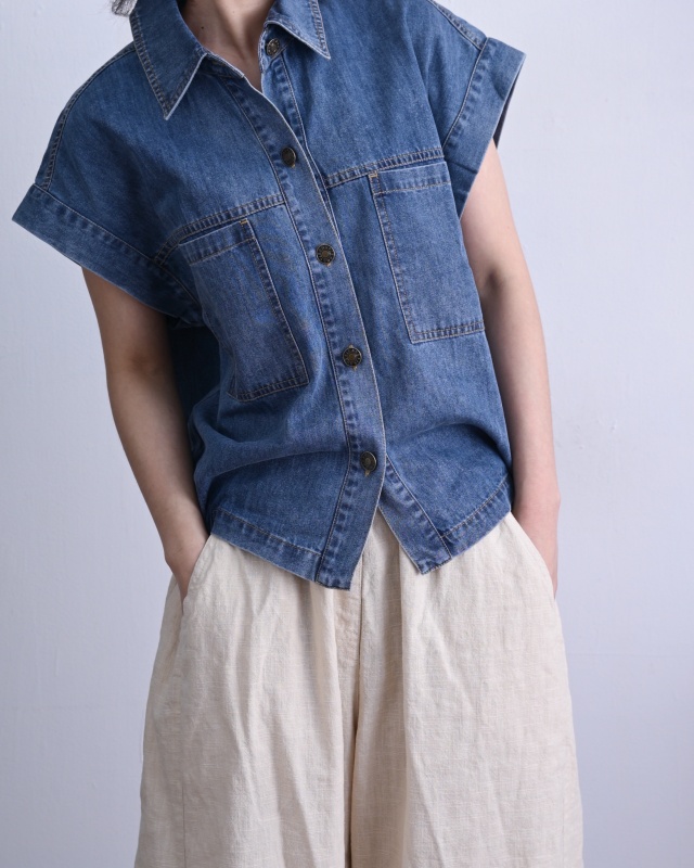 韓 短版牛仔外套 size