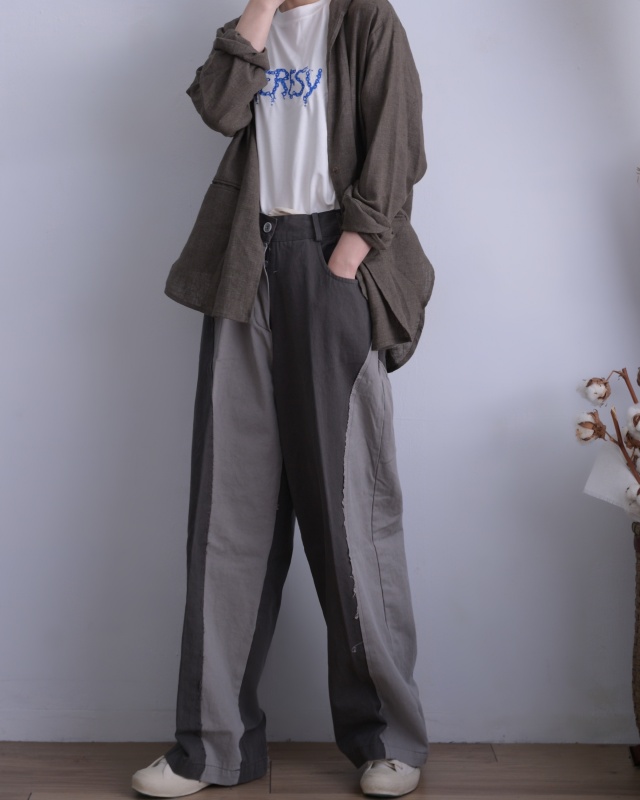 韓 棉麻西裝外套 2色 size