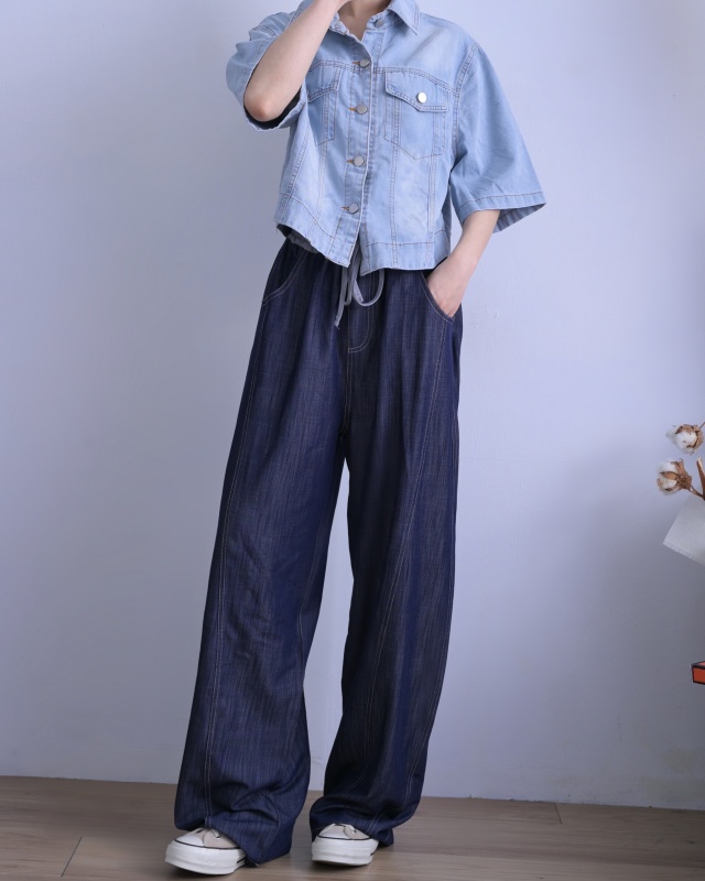 韓 短袖牛仔襯衫外套 size