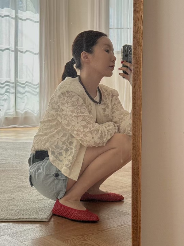 韓 花花短版外套