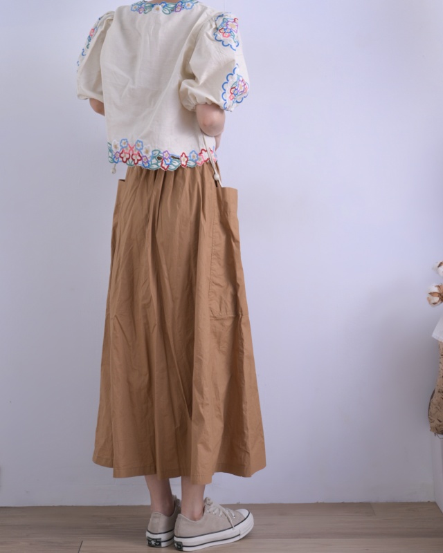 韓 綁帶刺繡花罩衫 size