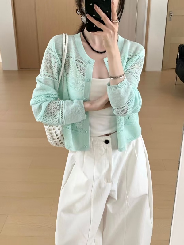 韓 短版微透膚小外套 4色
