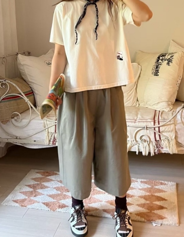 韓 衣襬黑小喵上衣 2色 size