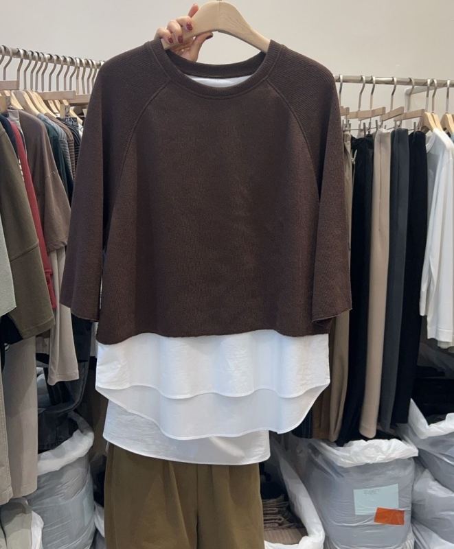 韓 假兩件上衣 2色 size