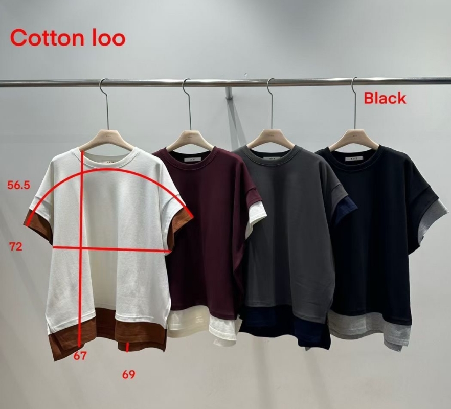 韓 袖配色寬鬆上衣 4色 size