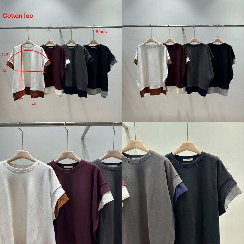 韓 袖配色寬鬆上衣 4色 size