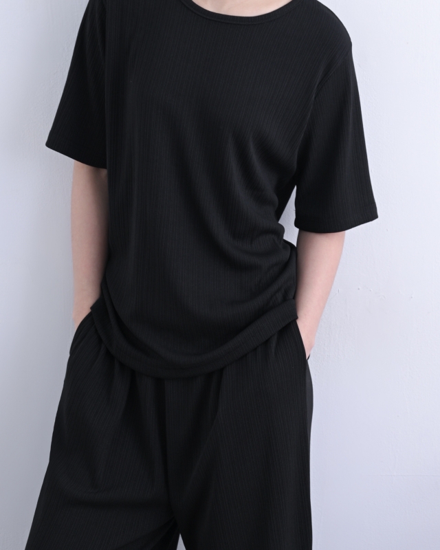 韓 細壓摺短袖上衣 2色 size