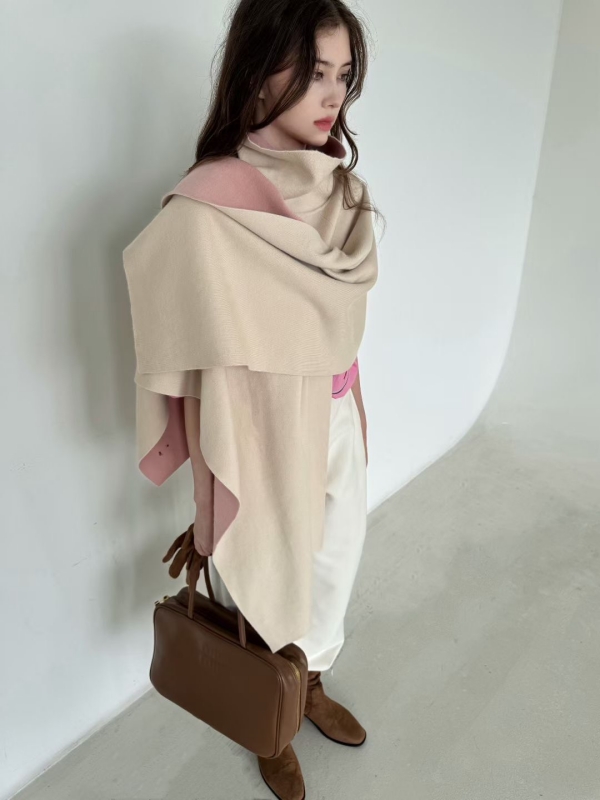 韓 高領斗篷式上衣 3色