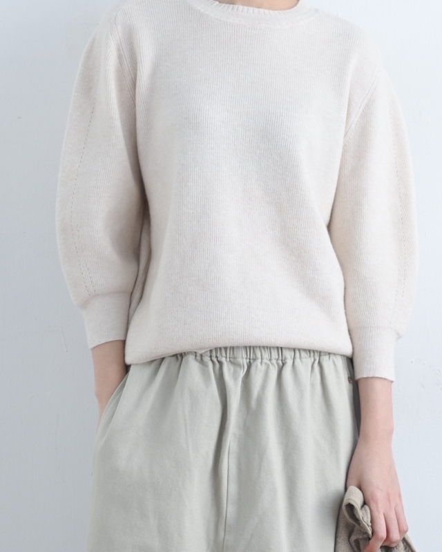 韓 圓領弧形針織上衣 4色 size