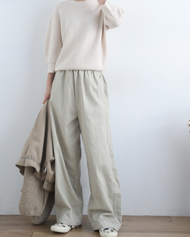 韓 圓領弧形針織上衣 4色 size