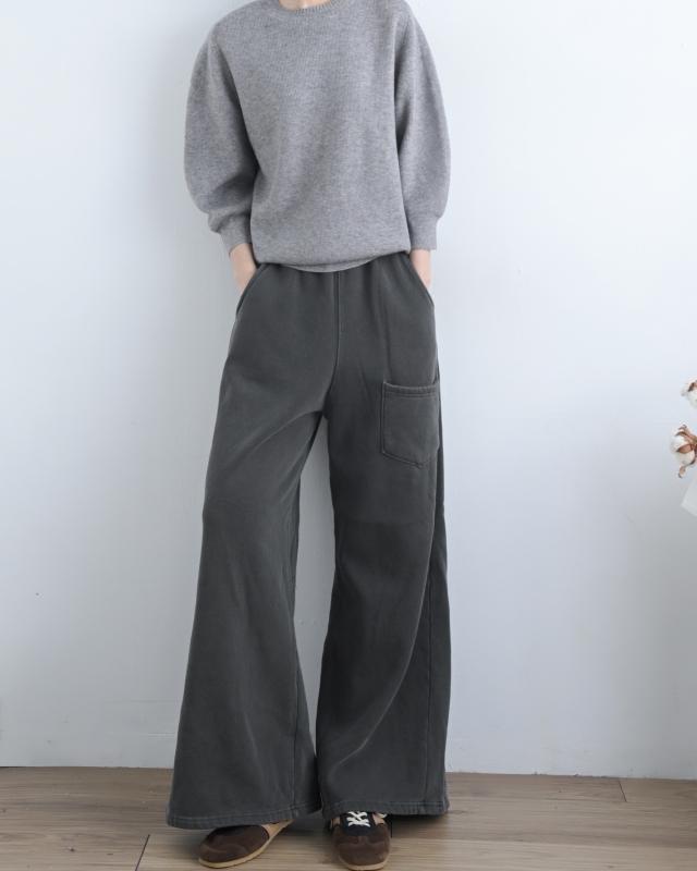 韓 圓領弧形針織上衣 4色 size