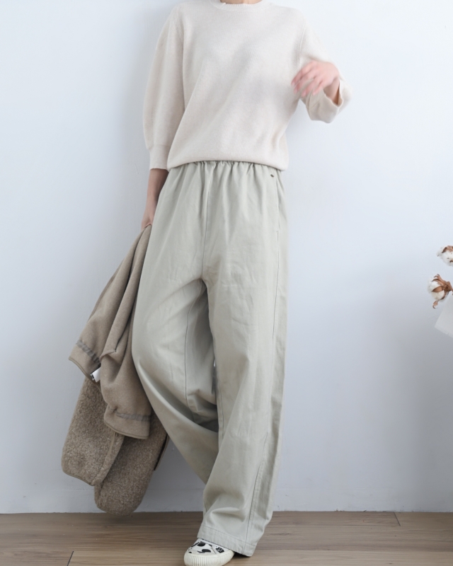 韓 圓領弧形針織上衣 4色 size