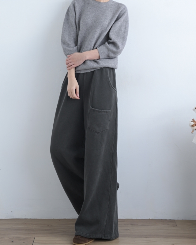 韓 圓領弧形針織上衣 4色 size