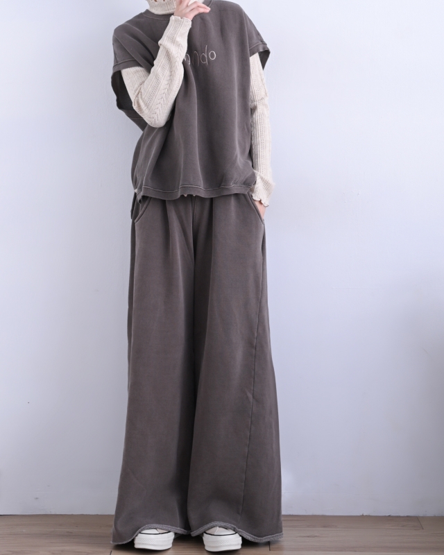 韓 英文字磨毛半袖上衣 2色 size