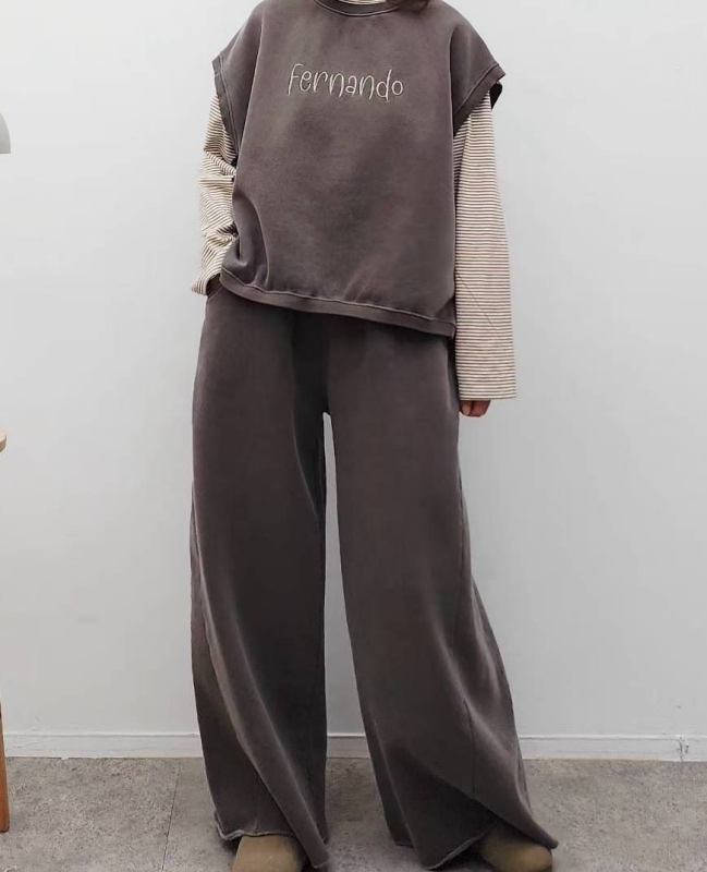 韓 英文字磨毛半袖上衣 2色 size