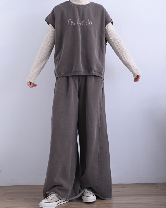 韓 英文字磨毛半袖上衣 2色 size