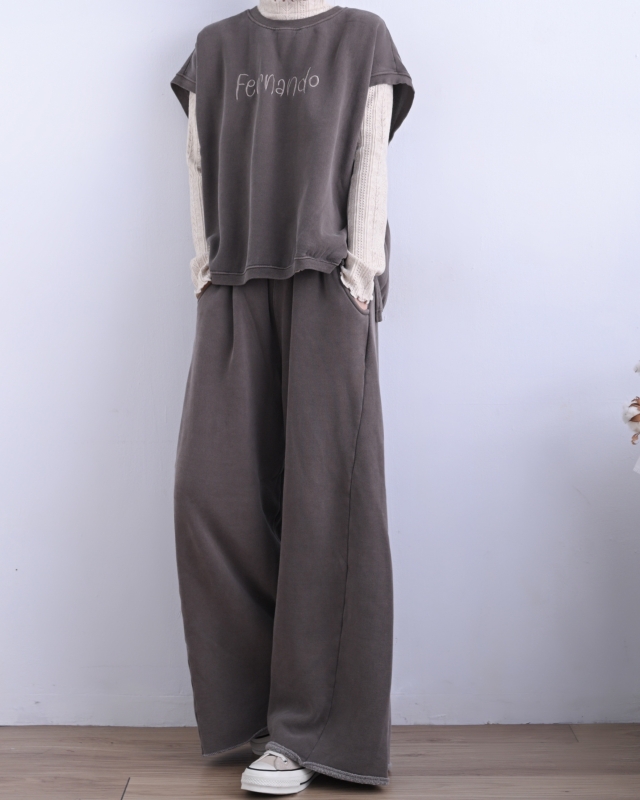 韓 英文字磨毛半袖上衣 2色 size