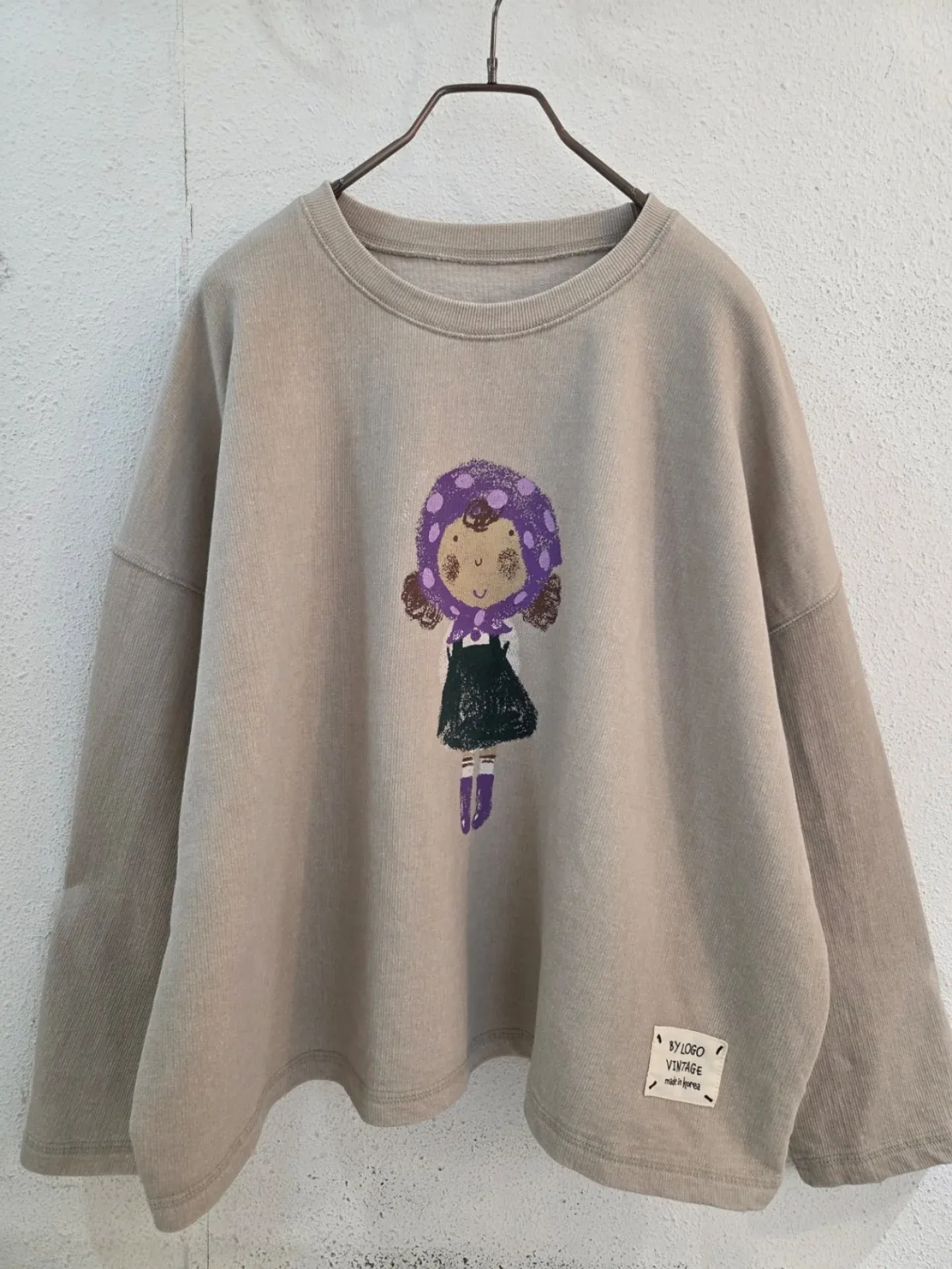 韓 點點頭巾女孩上衣 3色 size