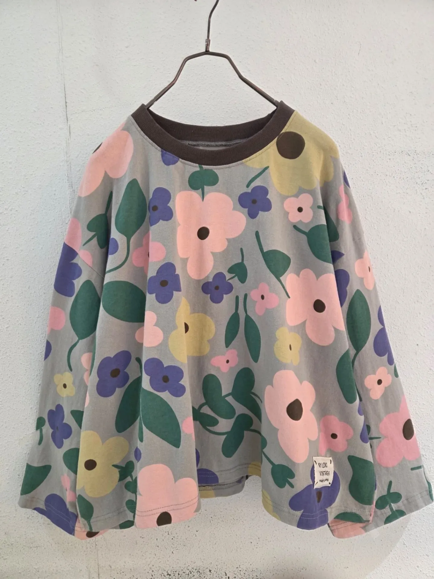 韓 大花小花上衣 2色 size
