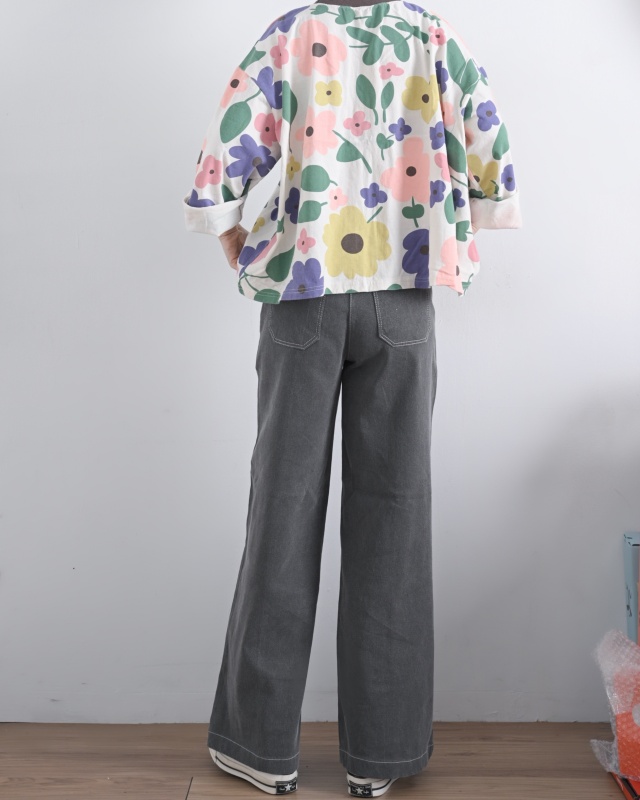 韓 大花小花上衣 2色 size